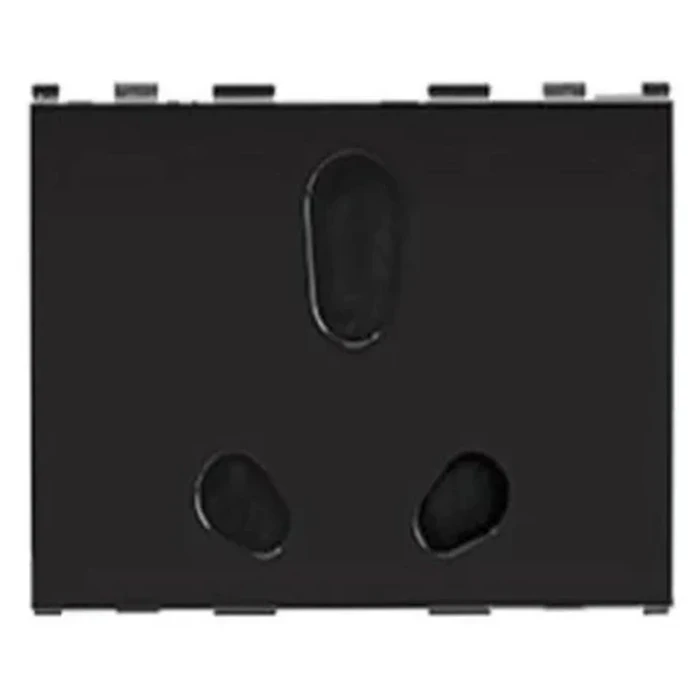 Anchor Roma 66406B 20A/10A Twin Socket | Dual-Amperage Heavy-Duty Logic | 3-Module Modular | Flame Retardant Polycarbonate Shield