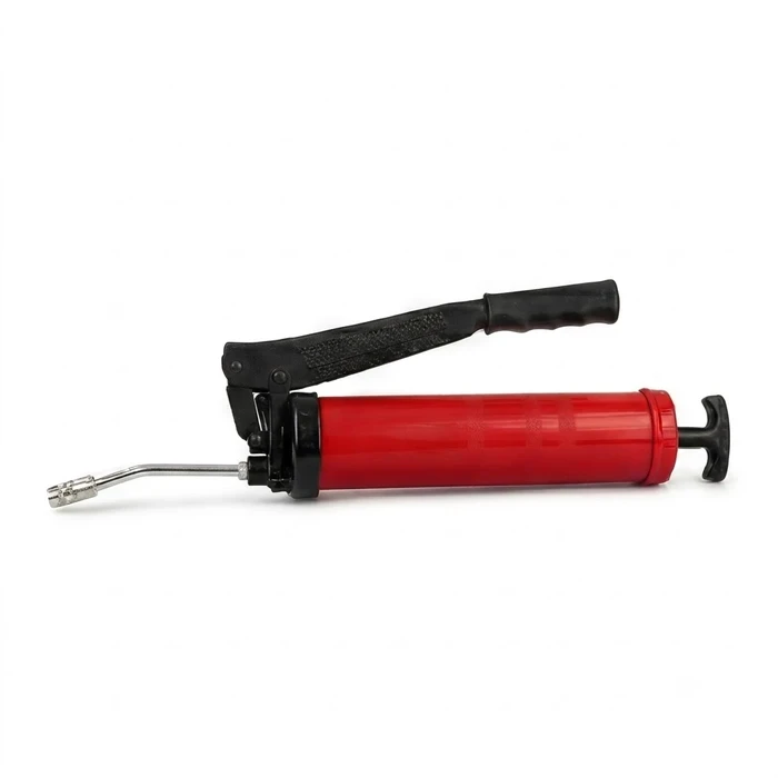 BAUM Heavy-Duty Double Piston 15 Oz Grease Gun | High-Volume Industrial Die-Cast Head & Steel V-Type Pulling Rod | Model ART 228-B