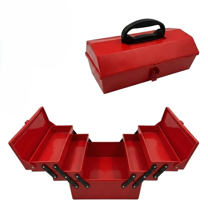 Baum Heavy Duty 1mm Special Steel Single Compartment Mini Metal Tool Box Storage Case With Plastic Comfort Grip Handle Art-B21