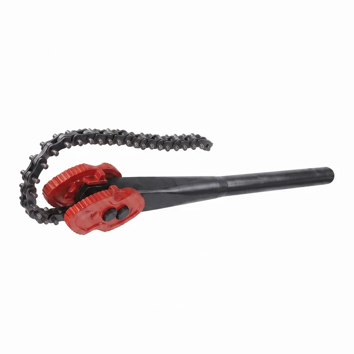 BAUM Heavy-Duty Industrial Chain Pipe Wrench | Drop Forged Steel High-Leverage Handle & High-Tensile Sprocket Chain | Model ART 256 (Sizes 2" to 12")