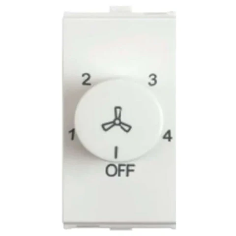 Anchor Penta Modular 100W Tiny Fan Regulator (1M, White & Black Options) | 240V IP20 Step-Type Rotary Ceiling Fan Speed Controller | 65301 / 65301B