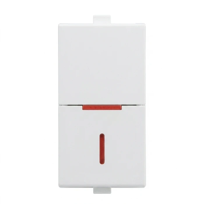 Anchor Flat Series 6AX 1-Way Thin Slim Switch with Indicator | 1 Module 100W SBL LED Load Flame-Retardant Polycarbonate (White) | 65151