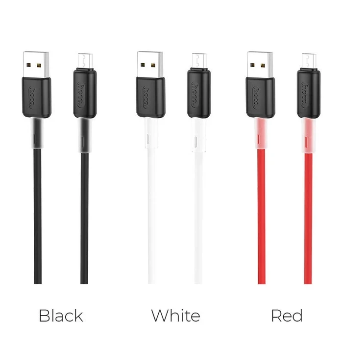 HOCO Soft Silicone Charging Cable | Micro-USB High-Fidelity Connectivity Logic | 2.4A Power Matrix | X48