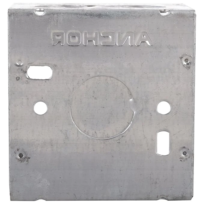 Anchor 1 or 2 Module (1M/2M) Concealed Galvanised Metal Box 79x75x46 mm | 120 GSM Anti-Rust GI In-Wall Switchboard Flush Enclosure | 21780