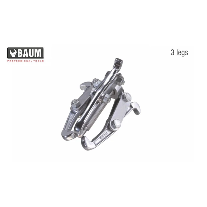 BAUM Heavy-Duty 3-Leg Mechanical Bearing & Gear Puller | Premium Forged EN8 Carbon Steel Reversible Arms & Fine-Threaded Spindle | Model ART 124 (Sizes 3" to 18")