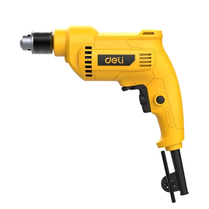 Deli 500W Professional 10mm Corded Electric Drill | Heavy-Duty All-Copper Variable Speed Motor with 0-3300rpm, 3-Jaw Chuck, Lock-On Switch & Cr-V Bit | EDL-DZ10-E3