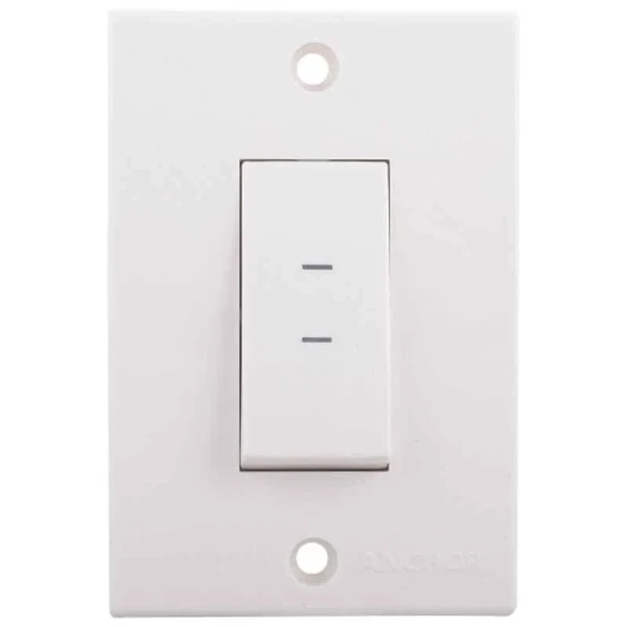 Anchor Penta PC 20A 2-Way Heavy-Duty Electrical Switch 240V | Spark-Shield & IP20 Concealed-Terminal Polycarbonate Dual-Control Switch (White) | 14402