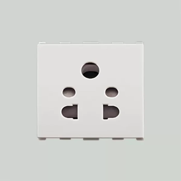 Anchor Roma 66403 10A Multi Socket | Universal Pin Compatibility | 2-Module Modular Logic | Flame Retardant Polycarbonate Shield