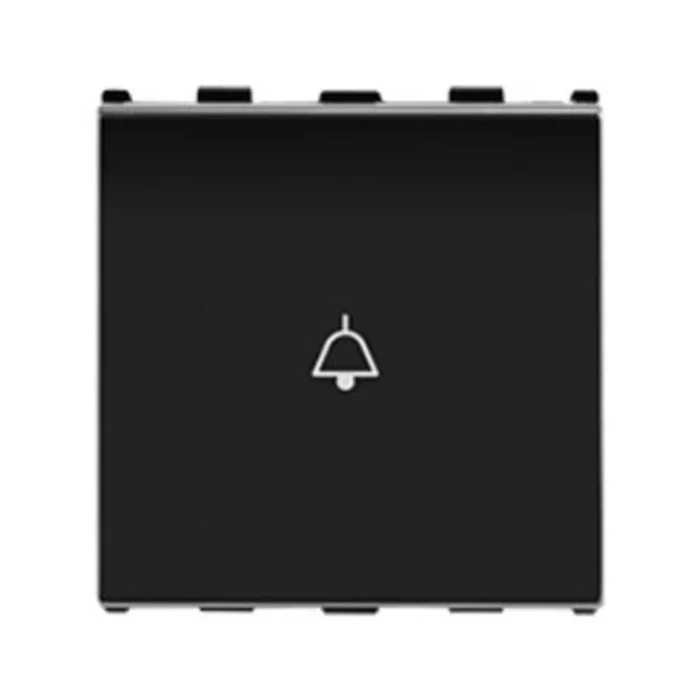 Panasonic Europa 10A 2-Module Wide Plate Bell Push Switch | Heavy-Duty Large Format Door Chime Trigger in Designer Black Finish | WIPM50219GB