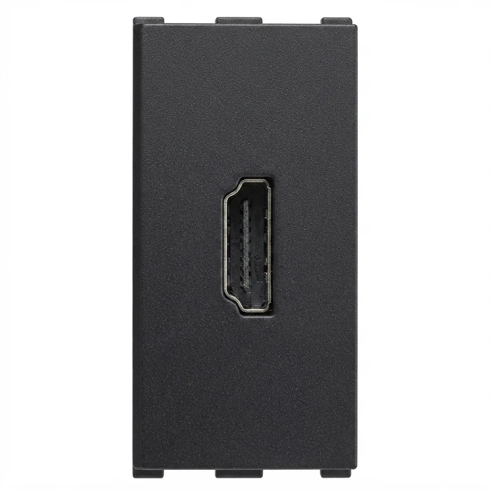 Anchor Roma Urban 1-Module (1M) High-Speed HDMI Wall Connector | In-Wall Pass-Through Audio-Video Modular Socket | 66711GB (Graphite Black)