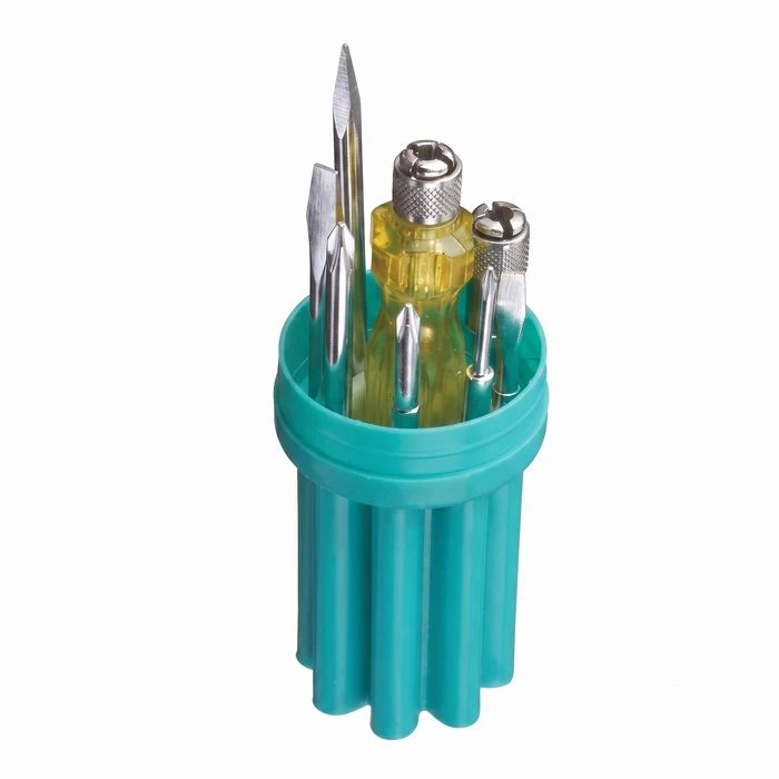 BAUM Heavy-Duty 8-in-1 Interchangeable Screwdriver Kit | High-Elasticity Spring Steel Magnetic Blades & Neon Voltage Tester Acetate Handle | Model ART 313