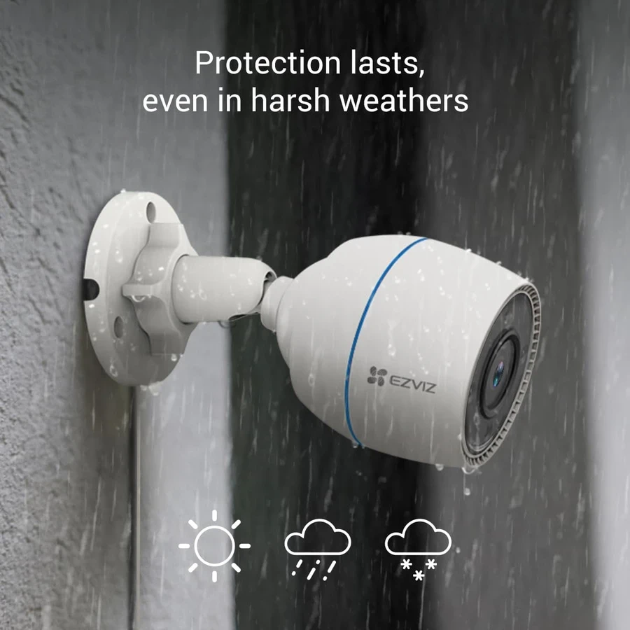 EZVIZ H3c 1080P Outdoor Smart Wi-Fi Bullet Camera | IP67 Weatherproof AI Human Detection with 30m Night Vision & Alexa Support | CS-H3c-R100-1K2WFL