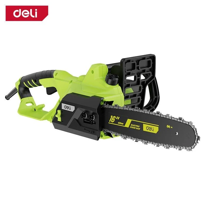 Deli 1600W Professional 16" Electric Chain Saw | Heavy-Duty 405mm Guide Bar Timber Cutter with Automatic Chain Lubrication & Mechanical Safety Brake | EDG193