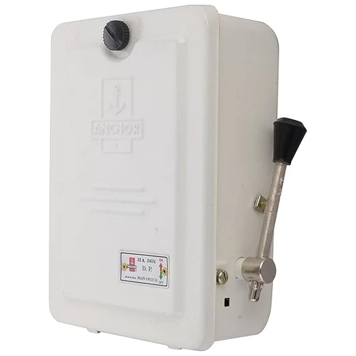 Anchor by Panasonic 32A 240V Double Pole Metal Clad Main Switch | Single-Phase Heavy-Duty Circuit Disconnector & Isolator for Distribution Panels | 17626