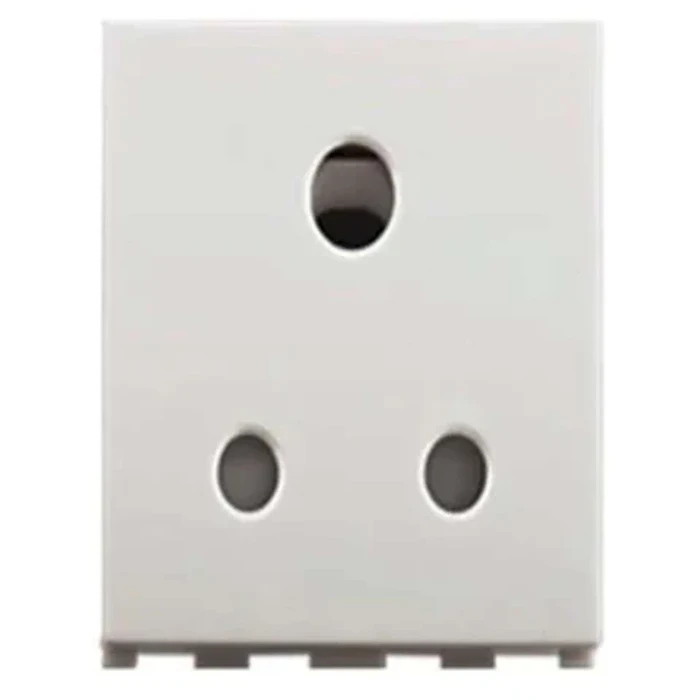 Anchor Roma 66402 6A 3-Pin Socket | 240V Grounded Safety Logic | 2-Module Modular | Flame Retardant Polycarbonate Shield