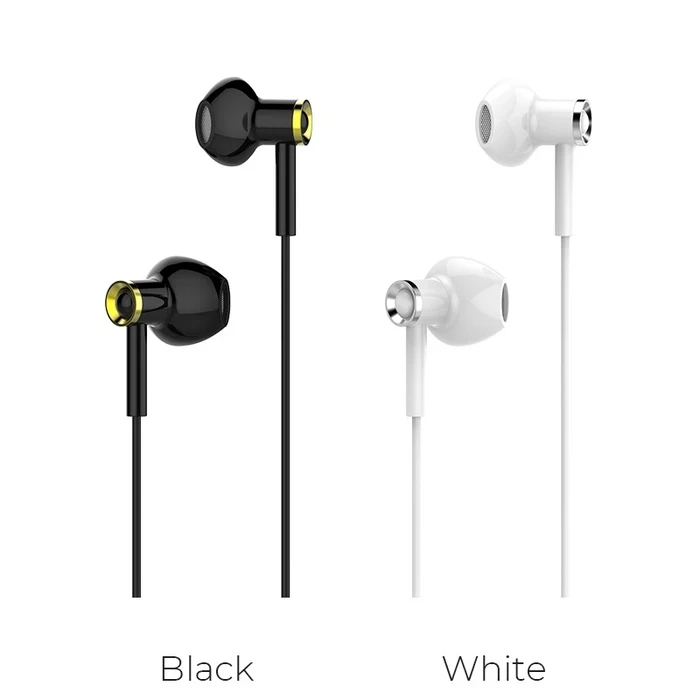 HOCO CANOROUS Universal Wired Earphone with Microphone | 15mm Driver | Black, White Finish | M47