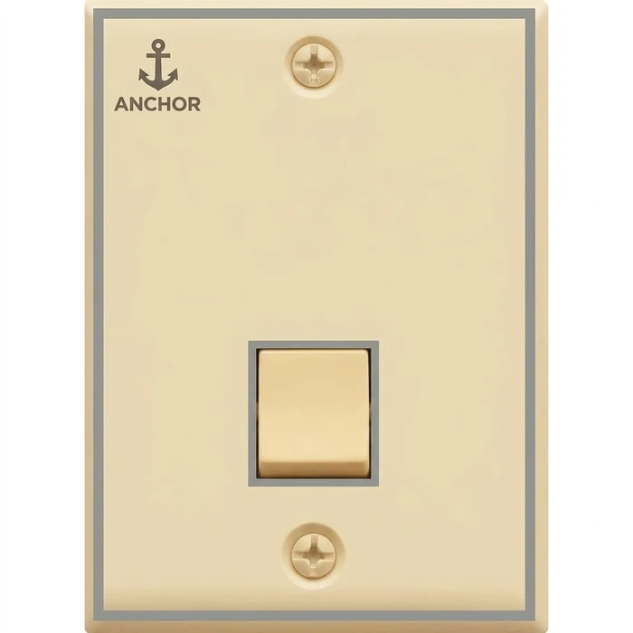 Anchor Penta Urea Deluxe RJ11 Telephone Jack with Protective Shutter | Flush-Mount Dust-Proof Wall Outlet in White (38455) & Ivory (50337)