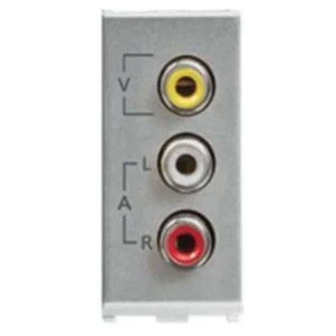 Anchor Roma 1-Module Audio Video Socket | Concealed Flush-Mount AV Media Outlet for Home Theaters & Entertainment Centers | Code: 66712S (Silver)