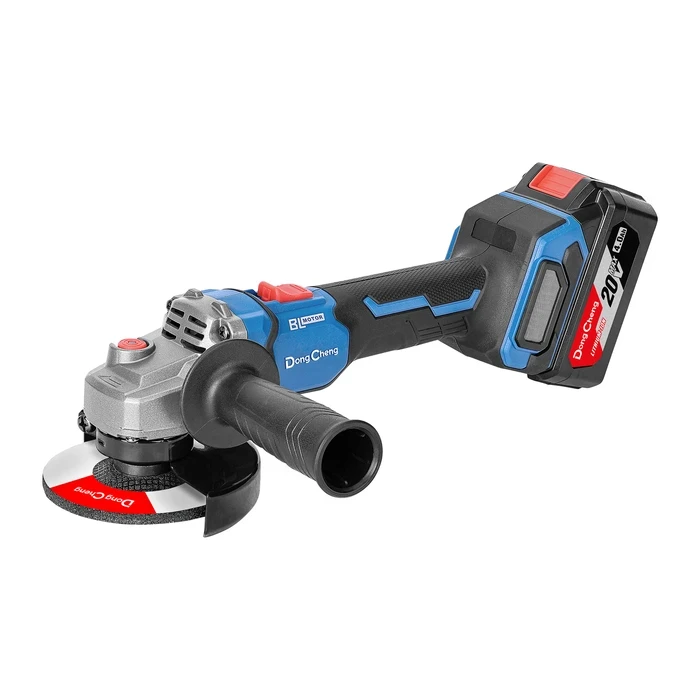 Dongcheng 4" Cordless Brushless Angle Grinder 20V | Variable Speed 8,500 RPM Mobile Stainless Steel Cutting & Grinding Station | DCSM08-100EM