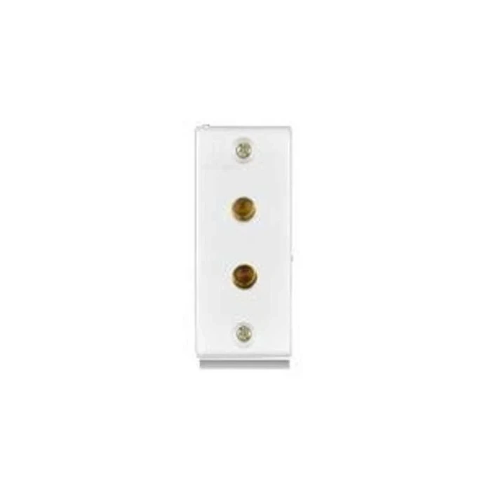 Anchor Penta PC 6A 2-Pin Round Electrical Socket 240V | Heavy-Duty Urea Back Piece & IP20 Thermal-Resistant Wall Power Outlet (White) | 14313