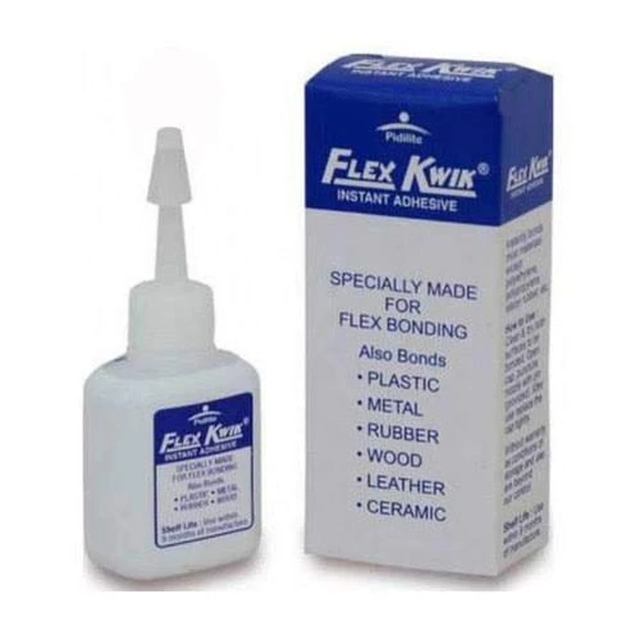 Pidilite Flexkwik Low-Viscosity Fast-Bonding Clear Instant Liquid Adhesive Bottle Range (20g & 50g Variants)