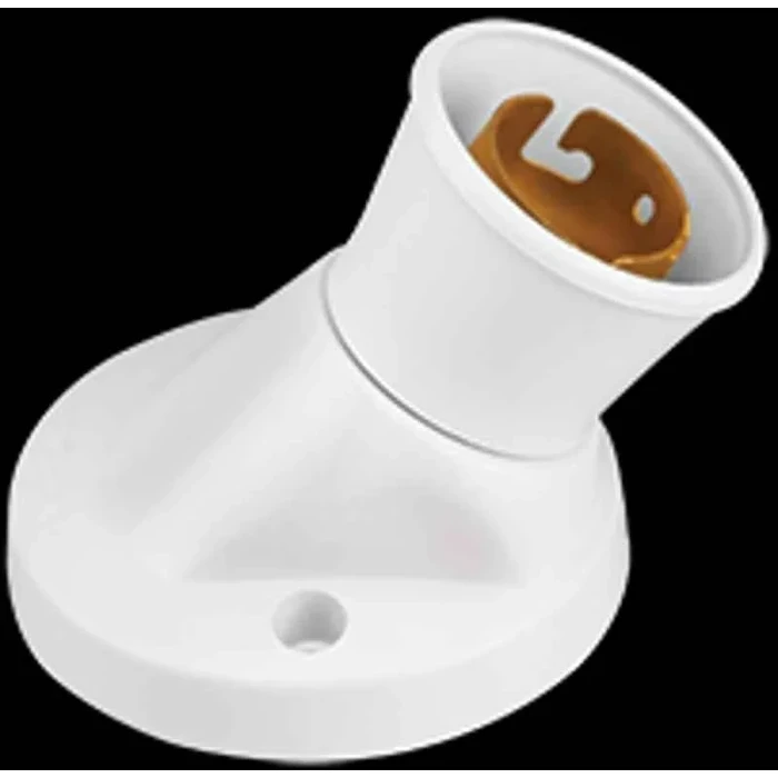 Anchor General Accessories Penta 6A Angle Type B22 Lamp Holder 240V | Surface Mount Directional Wall Light Base in Ivory Plastic | 51191