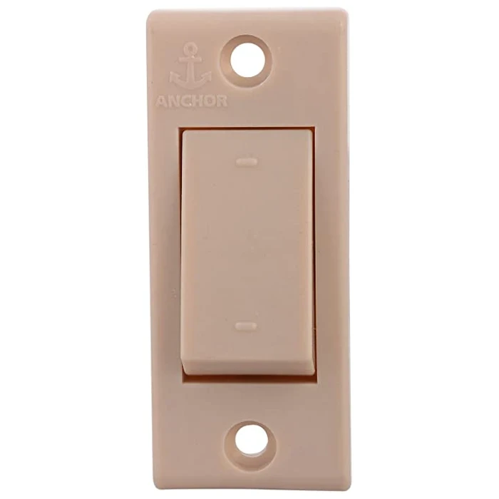 Anchor Penta Urea Cherry 6A 1-Way Electrical Wall Switch 240V | IP20 Finger-Safe Flame-Retardant Thermoset Light Switch (Ivory) | 50145
