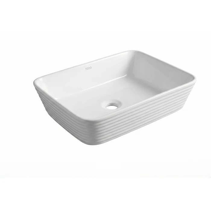Toyo White Counter Top Basin 20" x 15.15" | Luxury Rectangular Table Top Wash Basin | Premium Vitreous China Ceramic Bathroom Vanity Sink | 510x385x160mm | TOYO-24141