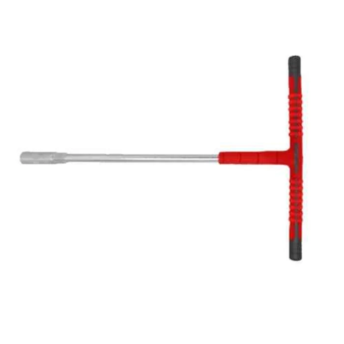 BAUM Heavy-Duty T-Handle Socket Wrench | Double Color Rubber Grip & Chrome Plated Rod with CrV Socket | Model ART 205A (Available in 8mm & 10mm Sizes)