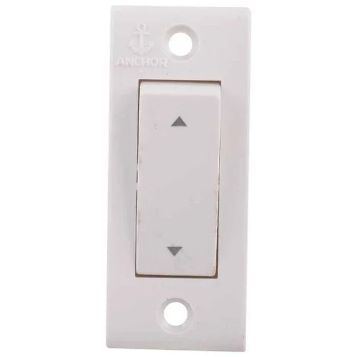 Anchor Penta PC Deluxe 6A 2-Way Electrical Switch 240V | Spark-Shield Polycarbonate Staircase & Corridor Light Switch (White) | 14112