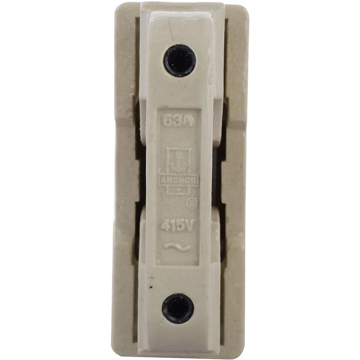 Anchor by Panasonic 63A 415V Heavy-Duty Vitrified Porcelain Rewirable Kitkat Fuse Unit | 3-Phase Panel Board Overcurrent Cutout for Commercial & Residential Mains | 9322