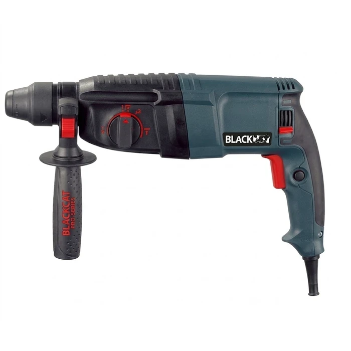 BLACKCAT 800W 3-Joule SDS Rotary Hammer Drill 1200 RPM 5500 BPM | Multi-Function Concrete Breaker & Masonry Boring Machine with 5-Piece SDS Bit Set | INRH800E