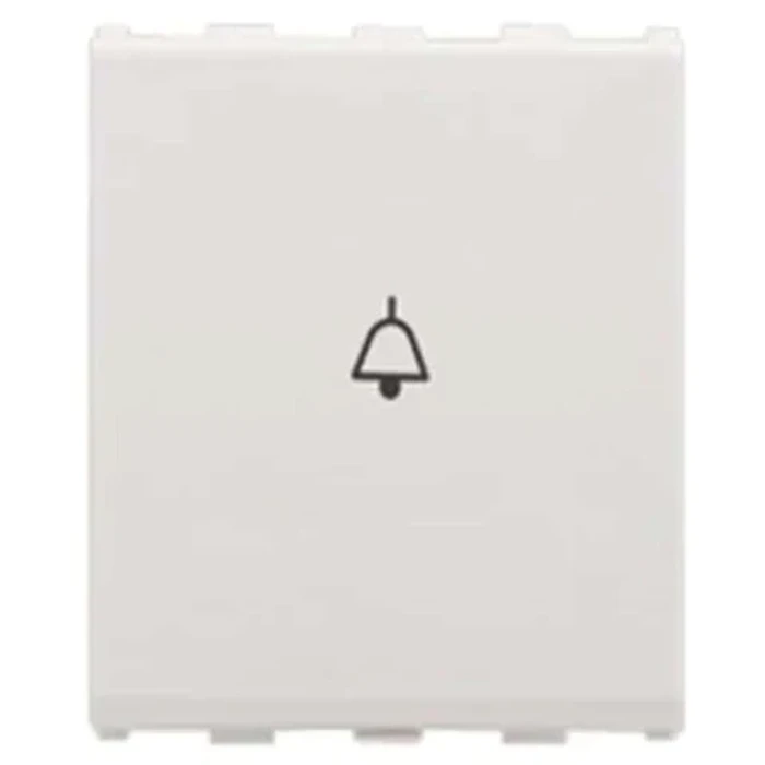 Anchor Roma 66203 10A Bell Push Switch | 2-Module Momentary Logic | Flame Retardant Polycarbonate Shield | Premium Series