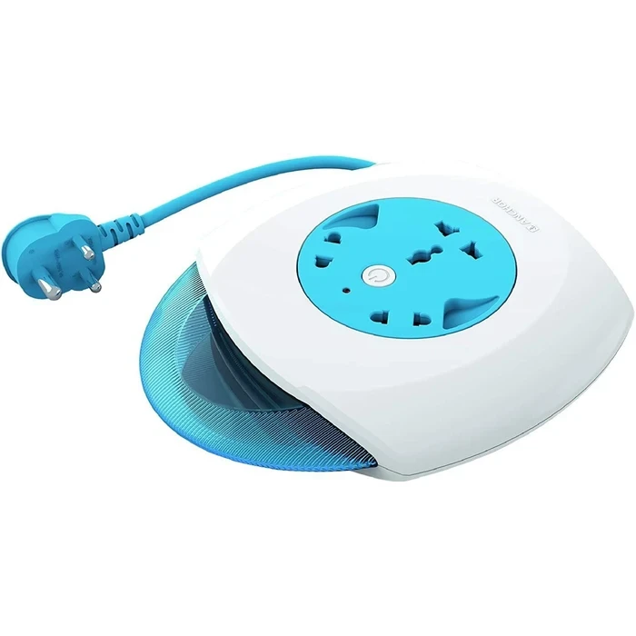 Anchor 5226 AND 5228 4M Retractable Flexicord Range with 2-Pin & 3-Pin  | 6A 240V Flame-Retardant Polycarbonate Blue & White Extension Reels