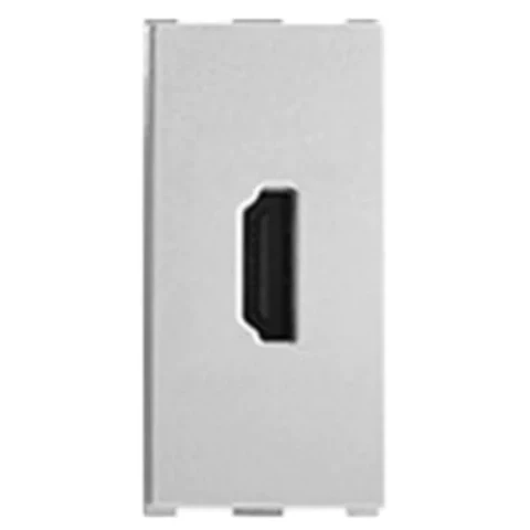 Anchor Roma 1-Module HDMI Connector | Concealed Flush-Mount High-Definition Media Socket for Home Theaters & Boardrooms | Code: 66711S (Silver)