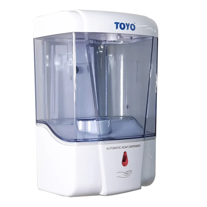 TOYO 600ml Automatic Touchless Soap Dispenser | Electronic Infrared Sensor Precision Droplet Valve | Virgin ABS Wall-Mount Low-Battery LED Indicator | TOYO-1503