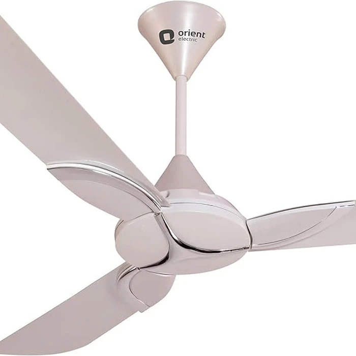 Orient Electric Cristo 1200mm Premium Ceiling Fan | 75W High-Speed Copper Motor | Aerodynamic Rust-Proof Aluminum Blades | Available in Luxury Metallic Ivory-Brown & Topaz Gold Finishes