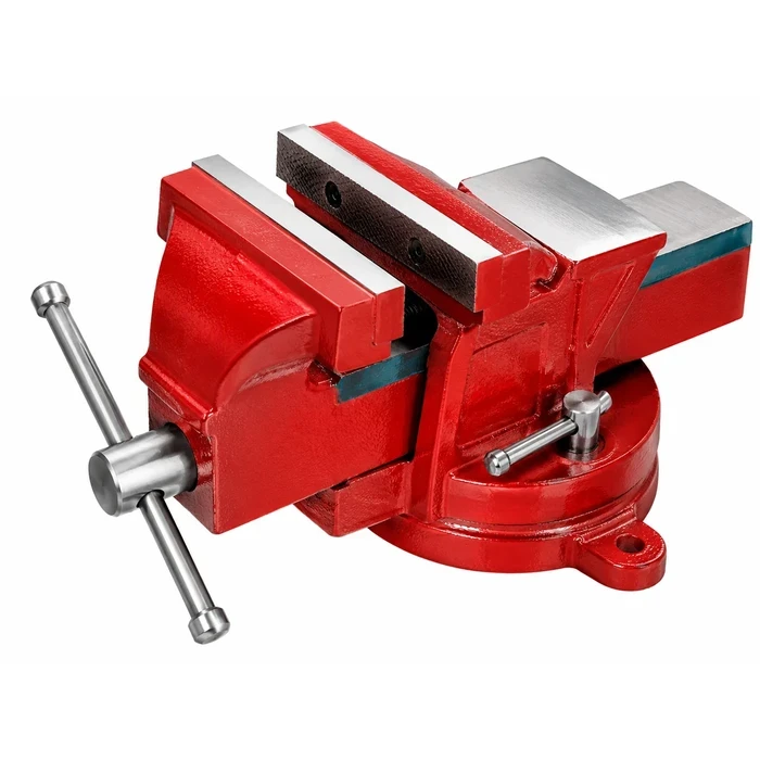 BAUM Heavy-Duty Fabricated SG Iron Bench Vice with Rigid Steel Base | Hardened Replaceable Diamond-Knurled Steel Jaws | Model ART 219 (Sizes 3" to 8")