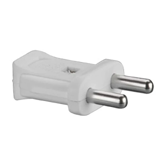 Anchor by Panasonic 6A 2-Pin Rewirable Male Pilot Plug Top (White & Ivory Options) | 240V Compact Power Cord Termination for Lamps, Chargers & Small Appliances | 3042 / 3042 IV