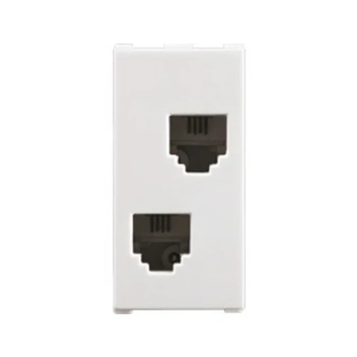 Panasonic RJ11 1M Double Telephone Jack | Flame-Retardant Polycarbonate | WIPM2264