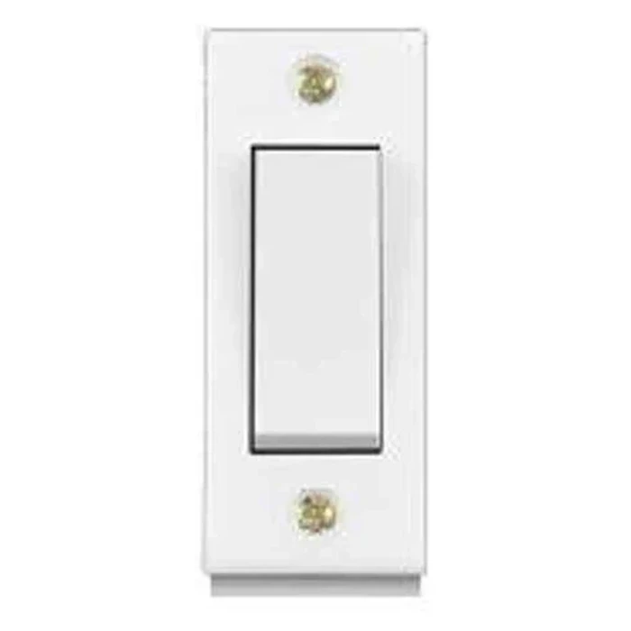 Anchor Penta PC Deluxe 6A 1-Way Electrical Switch 240V | Heavy-Duty Urea Back Piece & IP20 Thermal-Resistant Wall Light Switch (White) | 14125