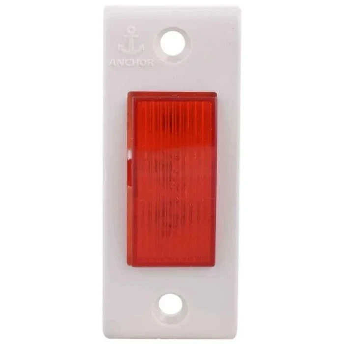 Anchor Penta PC 1-Module (1M) Neon Indicator 240V 50Hz | Flush Wall Switchboard Power-On Pilot Lamp (White) | 14601