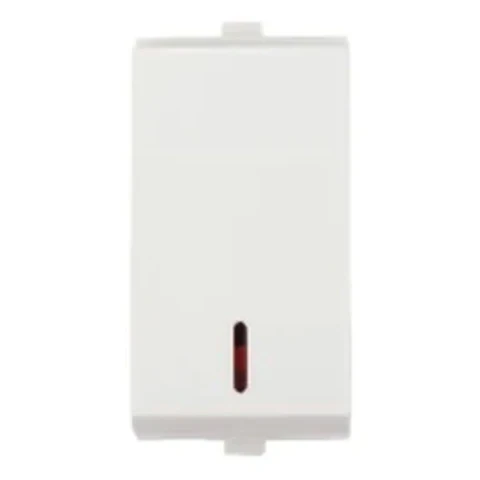 Anchor Penta Modular 16AX 1-Way Power Switch with Neon Indicator (1M, White & Black Options) | 240V Illuminated Appliance Switch for AC & Geyser | 65077 / 65077B