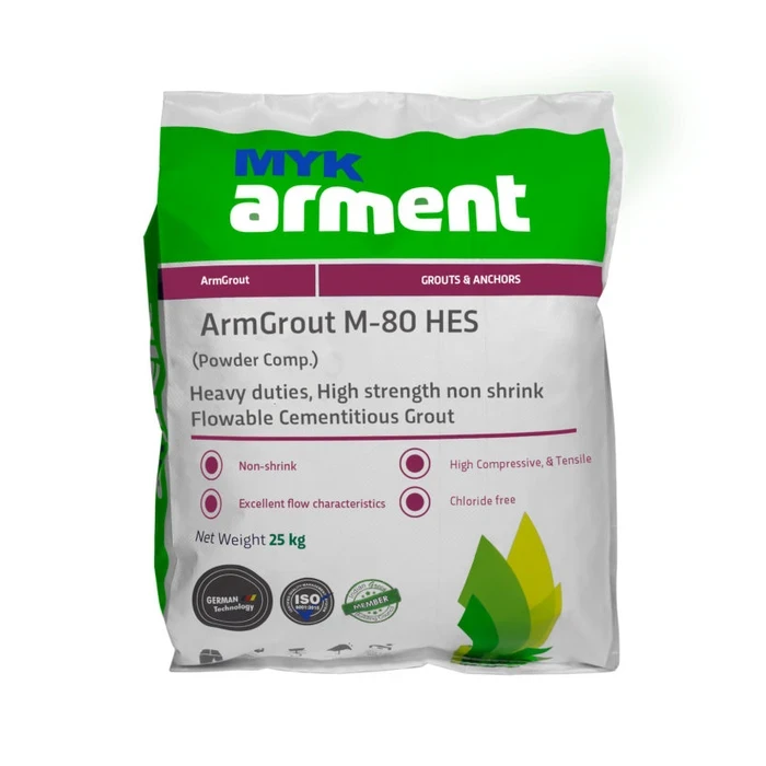 ArmGrout M-80 HES Heavy-Duty High Early Strength Non-Shrink Flowable Grout | 40 N/mm² in 12 Hours Precision Anchoring Cementitious Mortar | 25kg