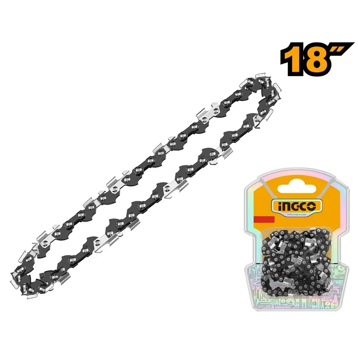 INGCO 18" Gasoline Chain Saw Replacement Chain | .325" Pitch & 0.058" Gauge Professional Steel Cutters | 72 Drive Links Suitable for GCS5451811 Chainsaw | AGSC51801
