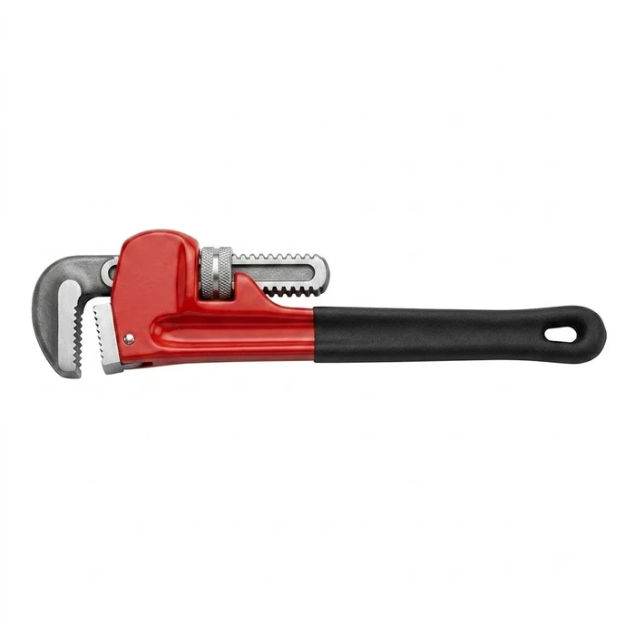 BAUM Heavy-Duty Rigid Pipe Wrench | Premium Hardened EN8 Carbon Steel Jaws & Painted I-Beam Handle | Model ART 255 (Sizes 10" to 48")