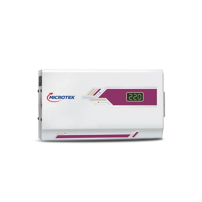 Microtek Pearl EM 5090 Automatic Voltage Stabilizer | 90V–300V Wide Input Range | Digital Display Wall-Mount Guard for Air Conditioners up to 2.0 Ton