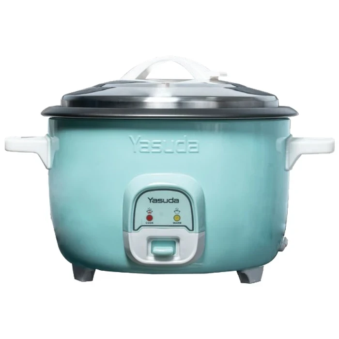 Yasuda 8L Non-Stick Commercial Rice Cooker | 2500W Even Cooking Extra-Thick Heating Plate | 0.35mm Durable Stainless Steel Drum Cooker VDE Copper Plug | YS-8000YN