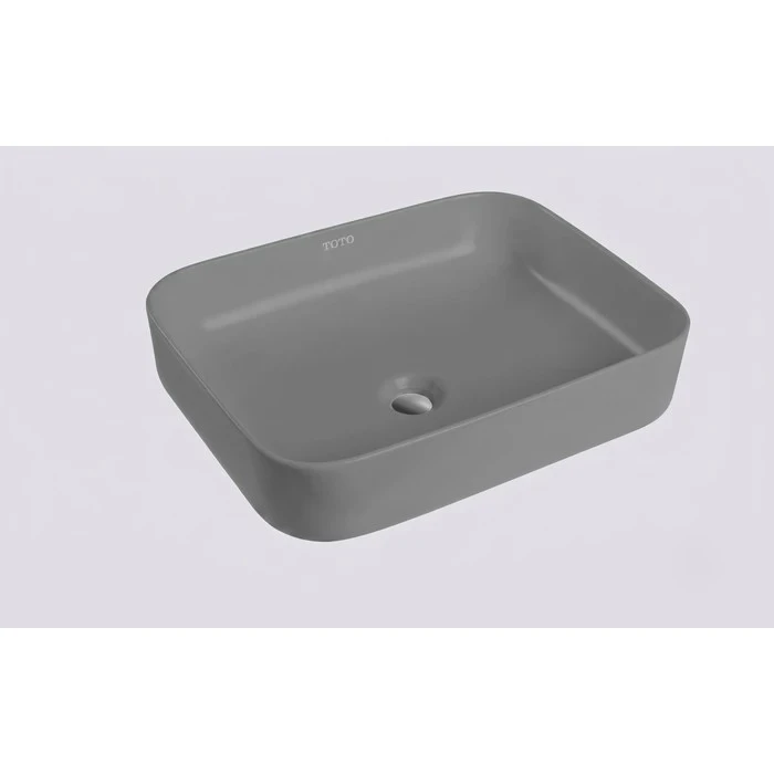 Toyo 24015 Ceramic Countertop Art Basin 15"x19.5" | Grey Matt Modern Non-Reflective Finish | Stain Resistant Easy to Clean Bathroom Wash Basin | 495x380x145mm