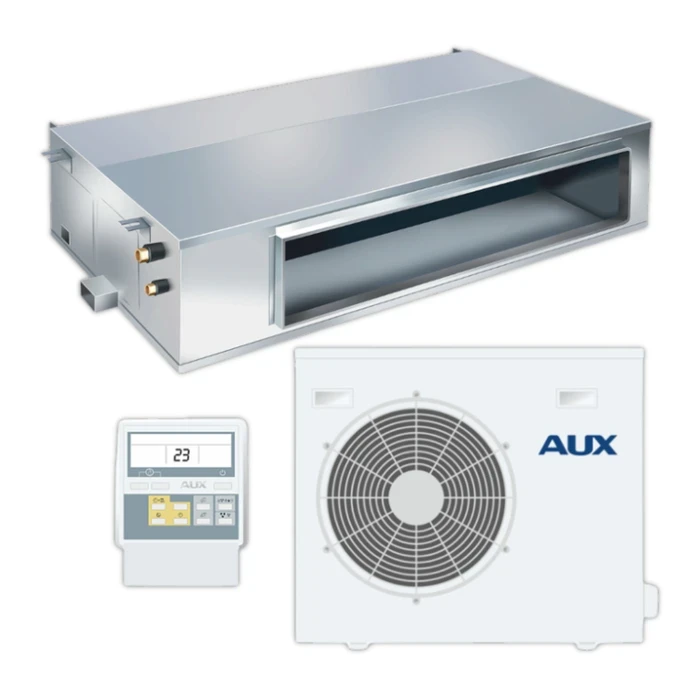 AUX 2.0 TR DC Inverter Ceiling Concealed Ductable Air Conditioner | ALMD-H24/4DR1E High-Efficiency Variable Speed Hidden HVAC System with Remote Control